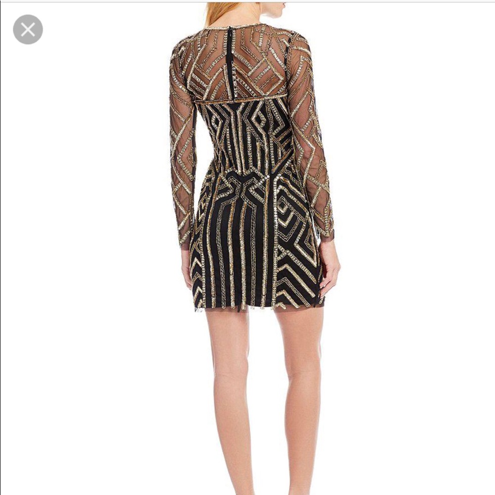 Gianni Bini Black and Gold Kim Sequin Dress